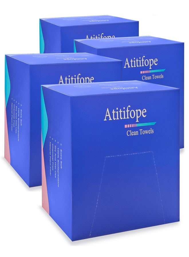 Atitifope Disposable Cloths For Face 200Count Travel Cleaning Cloths Clean Towels Makeup Remover Wipes (4Boxes) - Image 1